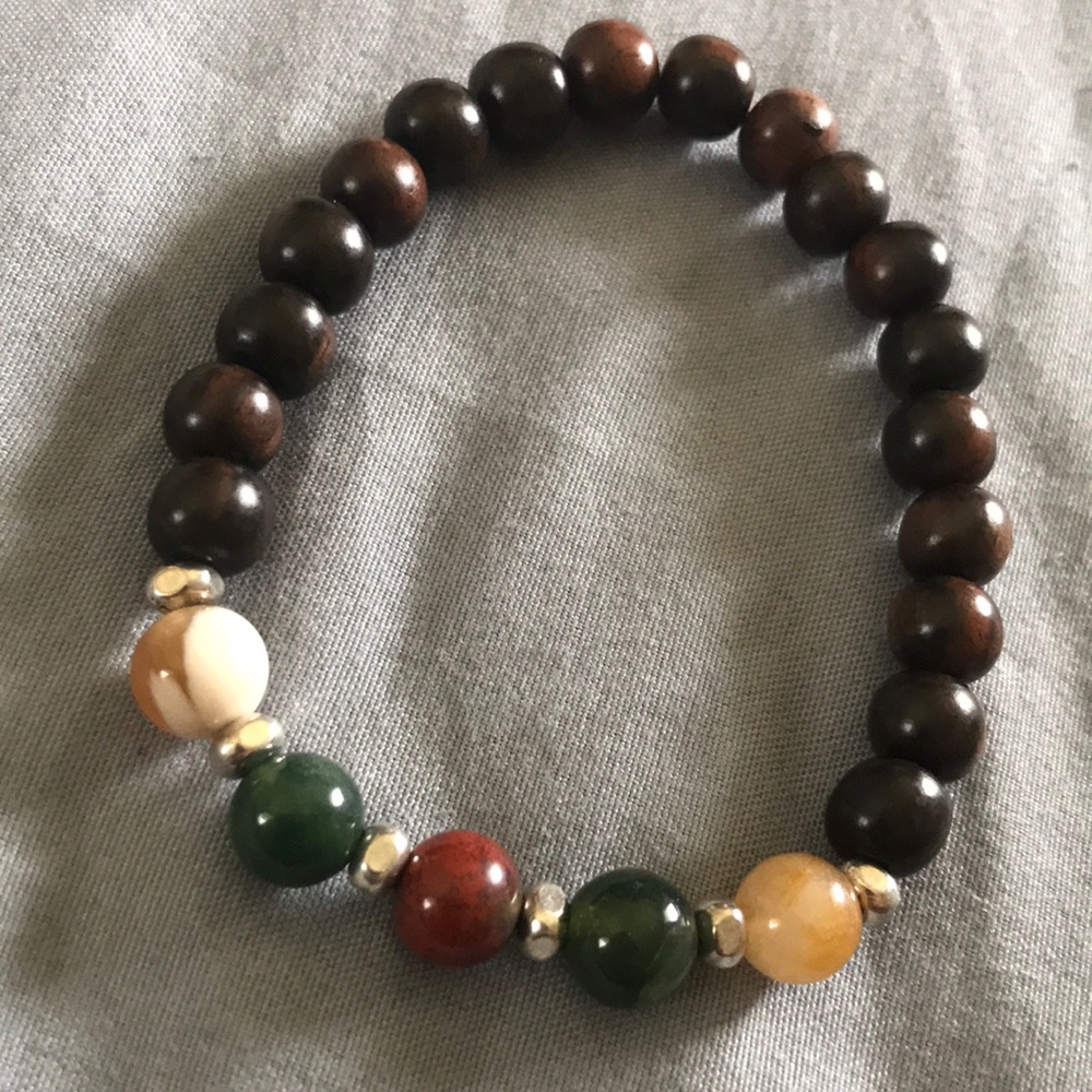Mixed Stone Stretchy Bracelet